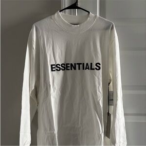 NWT FEAR OF GOD Essentials White Long Sleeve Shirt F/W 2020 Drop